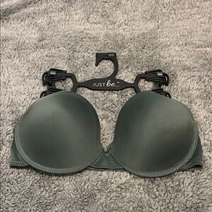 Just Be Women's Dark Green Olive Bra Size 36D NWOT RN 57623 Smooth Comfy Support